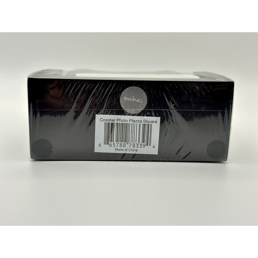 Glass Photo Frame Coasters - Set Of 4 NEW IN BOX 4" Gift Home Decor Quiet Lux - Picture 5 of 8